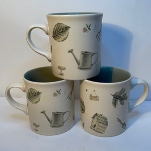 Pfaltzgraff Naturewood coffee mugs set of 3 retired pattern garden cottage